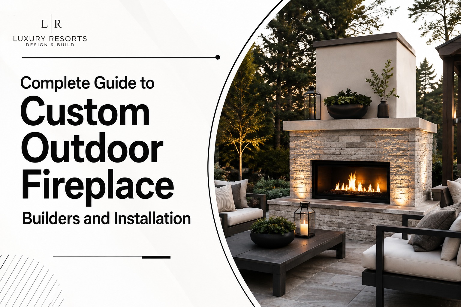 Outdoor fireplace installation in Michigan